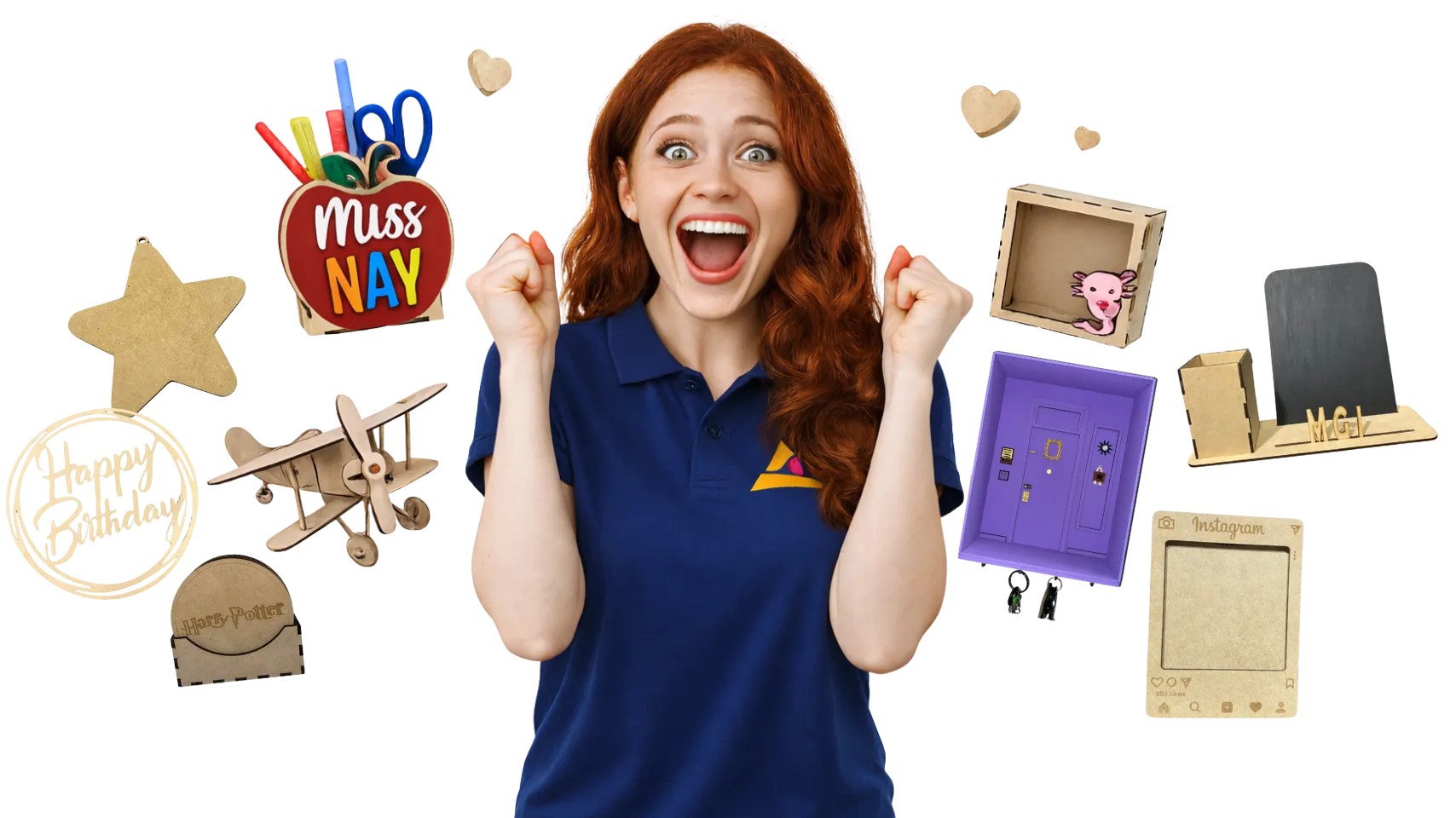 Trabajadora sorprendida con productos Creaciones MGI